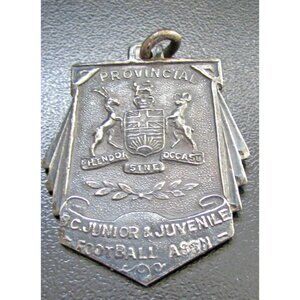 1958-59  Provincial BC JUNIOR FOOTBALL MEDAL FOB STERLING SILVER CANADA